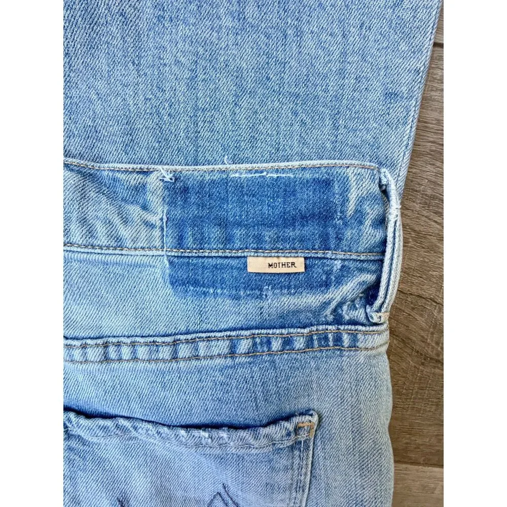 Mother Superior The Insider Crop Step Fray Confess Light Denim Designer Jeans - Picture 8 of 8